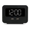 Despertador Digital Compacto RadioShack 2 puertos USB Negro