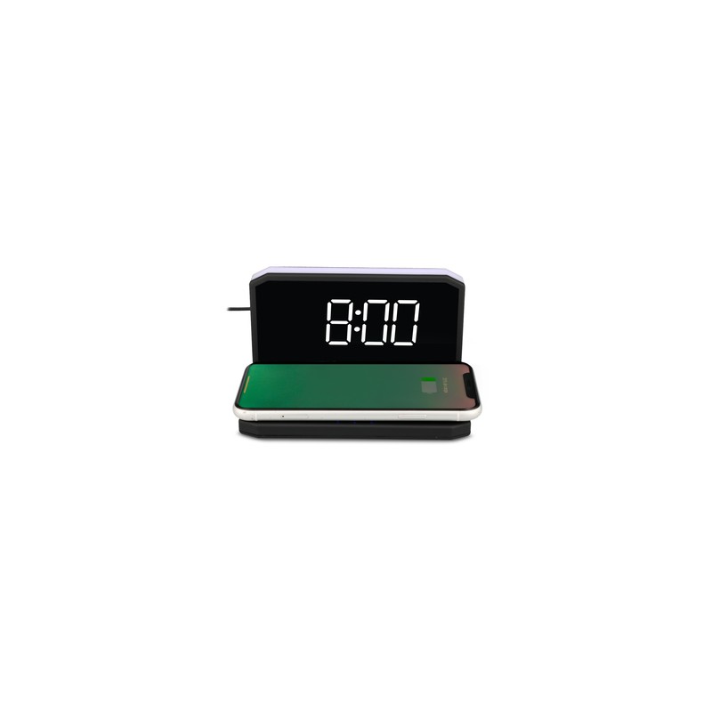 Reloj de Carga Inalámbrica RadioShack Luz LED Negro