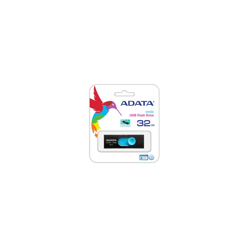 Memoria USB 3.1 Adata UV320 / 32 gb / Negro con azul