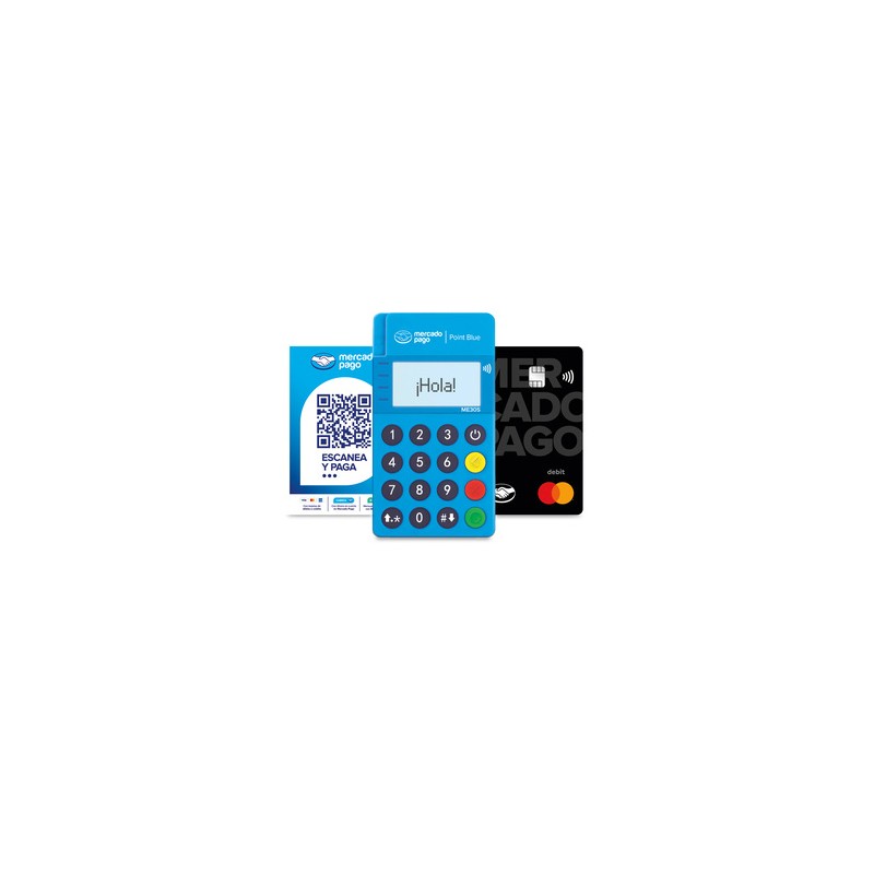 Kit Lector de Tarjetas Bancarias Mercado Pago Point Blue / Bluetooth / WiFi / Azul
