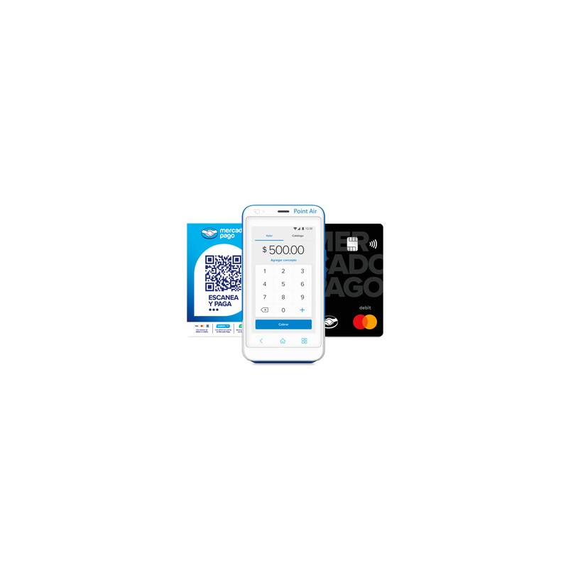 Kit Lector de Tarjetas Bancarias Mercado Pago Point Air / Bluetooth / WiFi / Blanco