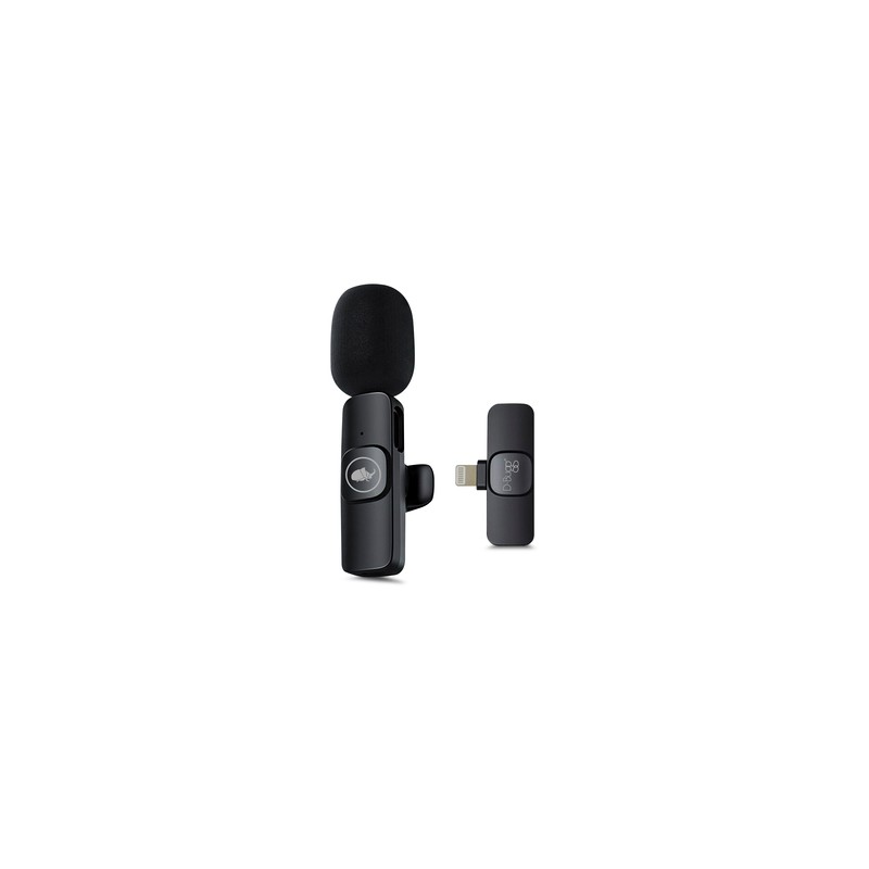 Micrófono Inalámbrico para Celular con Adaptador Lightning DBugg / Negro