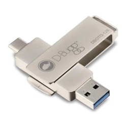 Memoria USB a USB Tipo C DBugg / 128 gb / Plata