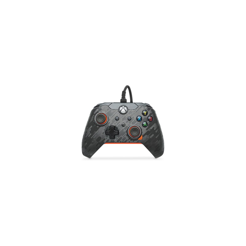 Control Alámbrico PDP Atomic Carbón Xbox PC Negro con Naranja