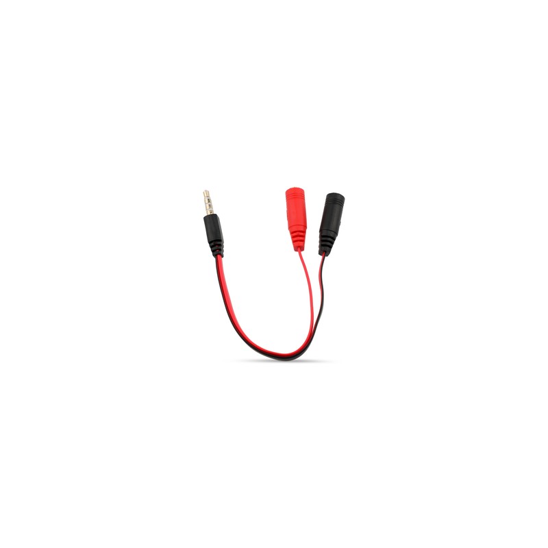 Cable de Audio 2 en 1 RadioShack 20cm Rojo con Negro