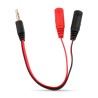 Cable de Audio 2 en 1 RadioShack 20cm Rojo con Negro