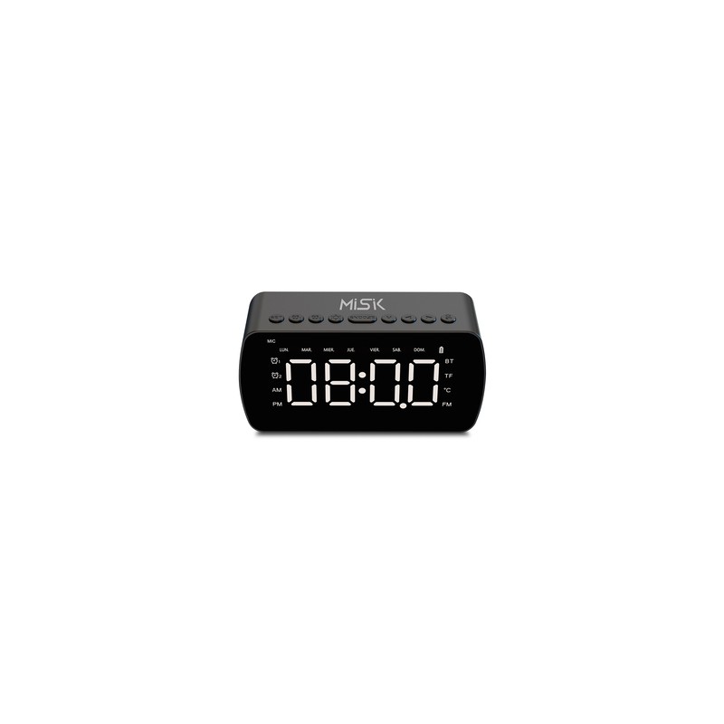 Bocina Bluetooth con Radio Reloj Despertador Misik MR414 / Negro