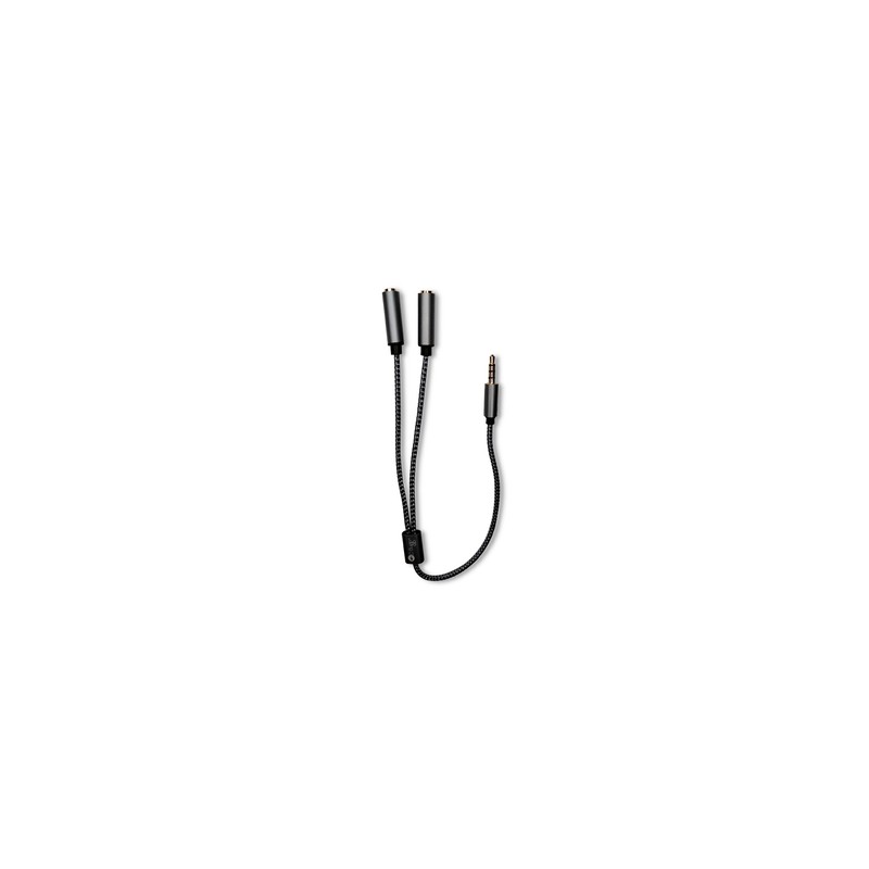 Adaptador Divisor de Audio y Micrófono 3.5 mm DBugg / Negro