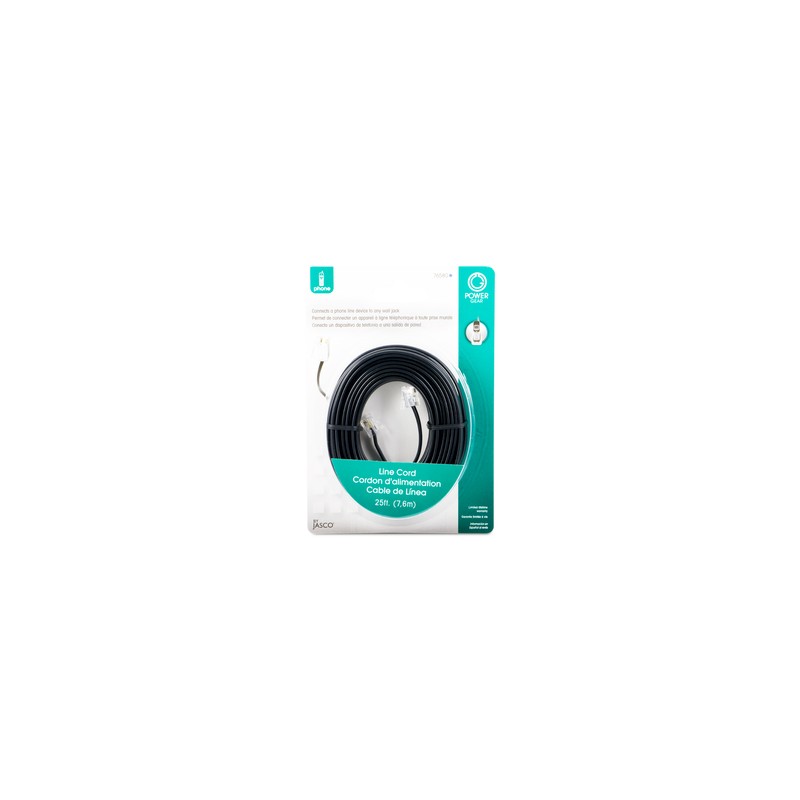 Cable Telefónico Power Gear / 7.6 m / Negro