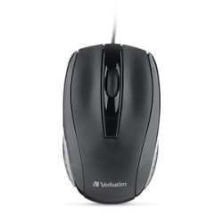 Mouse Óptico Alámbrico VB98106  Verbatim 3 botones Negro
