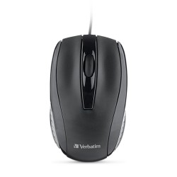 Mouse Óptico Alámbrico VB98106  Verbatim 3 botones Negro