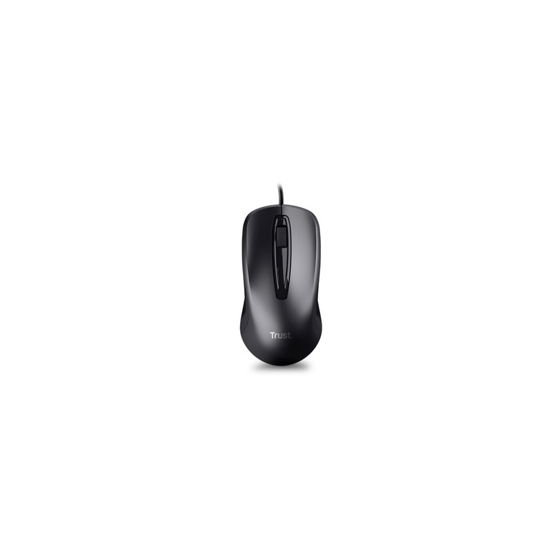 Mouse Óptico Alámbrico Carve Trust 3 botones Negro