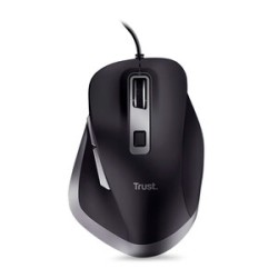 Mouse Alámbrico Fyda Trust 6 botones Negro