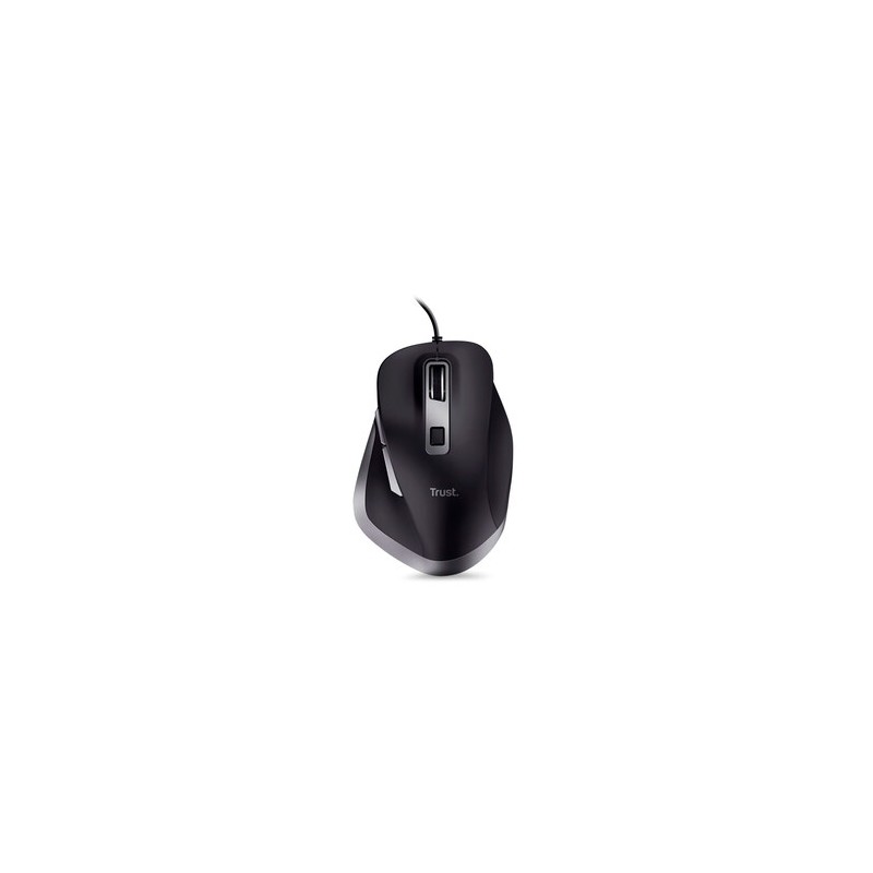 Mouse Alámbrico Fyda Trust 6 botones Negro