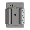 Supresor de Picos Multicontacto de Pared SS-2000 Koblenz 6 contactos / 2 USB