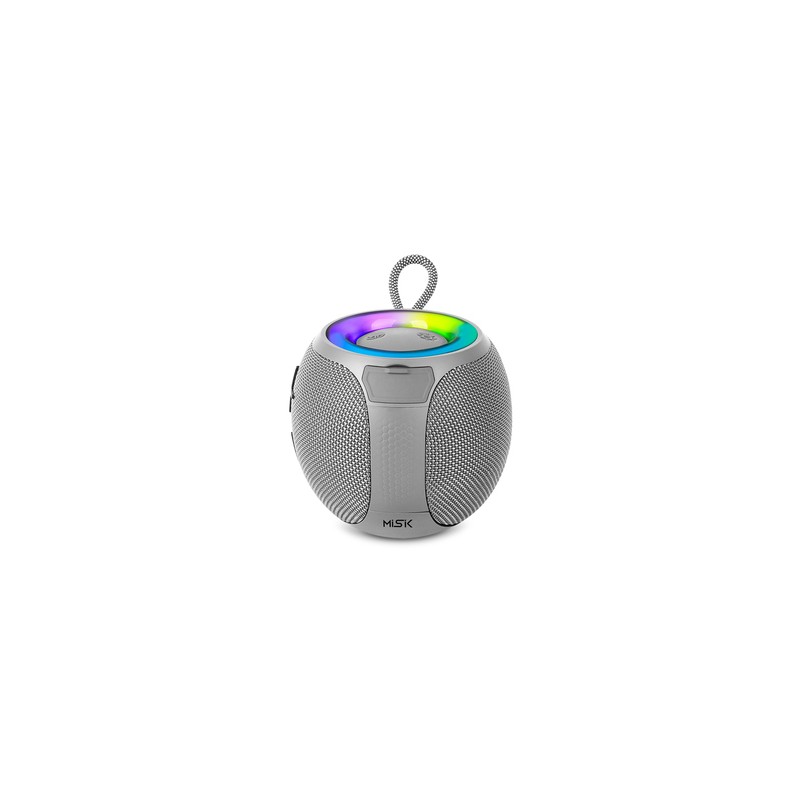 Bocina Bluetooth MS242 Misik Luz LED Gris