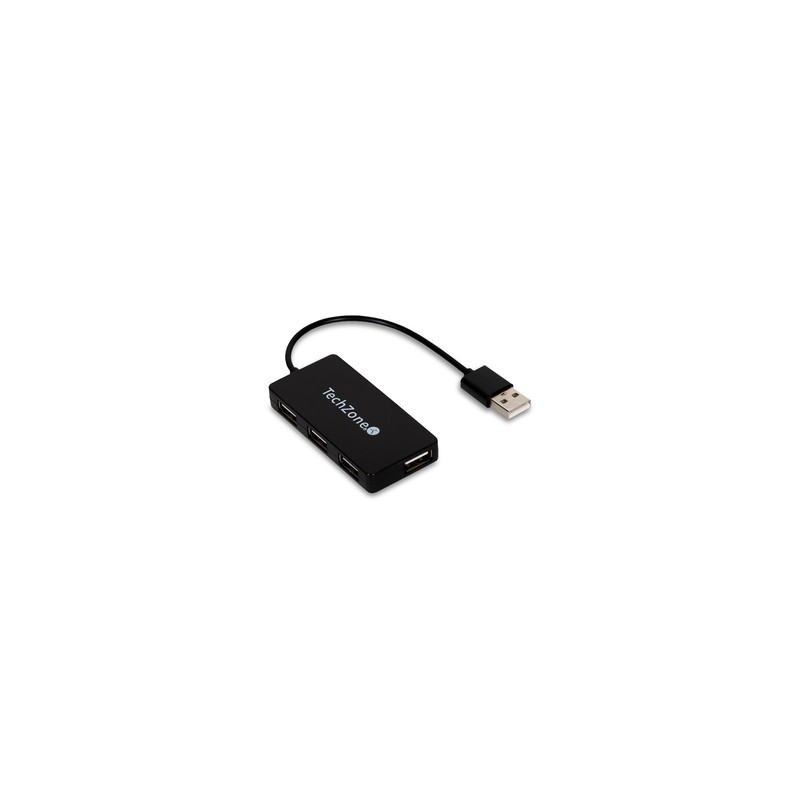 Hub TechZone USB TZ17HUB02 4 puertos PC Laptop Mac Negro