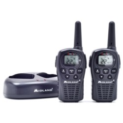 Radio de dos Vías con Base de Carga Midland LXT500VP3 / 22 canales / 24 millas / Negro / 2 piezas