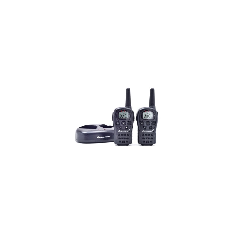 Radio de dos Vías con Base de Carga Midland LXT500VP3 / 22 canales / 24 millas / Negro / 2 piezas