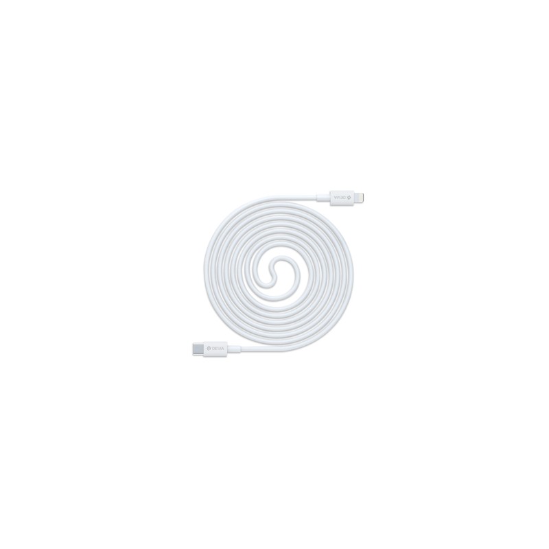 Cable USB PD Tipo C a Lightning Devia Smart / 1 m / Blanco