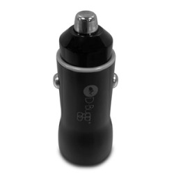 Cargador de Auto para Celular Carga Rápida DBugg / Negro y Blanco / 1 Tipo C / 1 USB