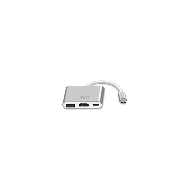 Adaptador Tipo C a HDMI y USB Select Power / Plata