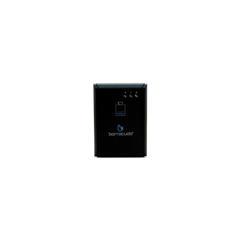 Regulador de Voltaje Barracuda AVR 1300 USB / 8 contactos / 2 USB / 1300 VA / Negro