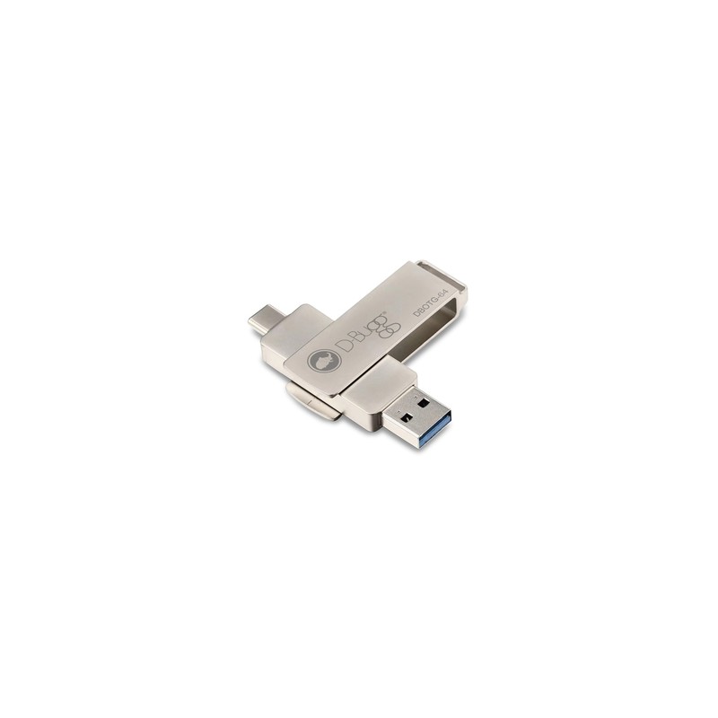 Memoria USB a USB Tipo C DBugg / 64 gb / Plata