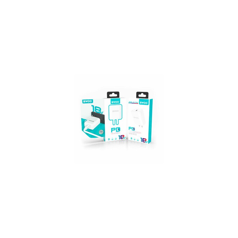 Cargador de Pared Multidispositivo Bwoo BO CDA67 / Blanco / Tipo-C