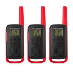 Radio de dos Vías Motorola Talkabout T210TP / 20 millas / 22 canales / Negro con rojo / 3 piezas