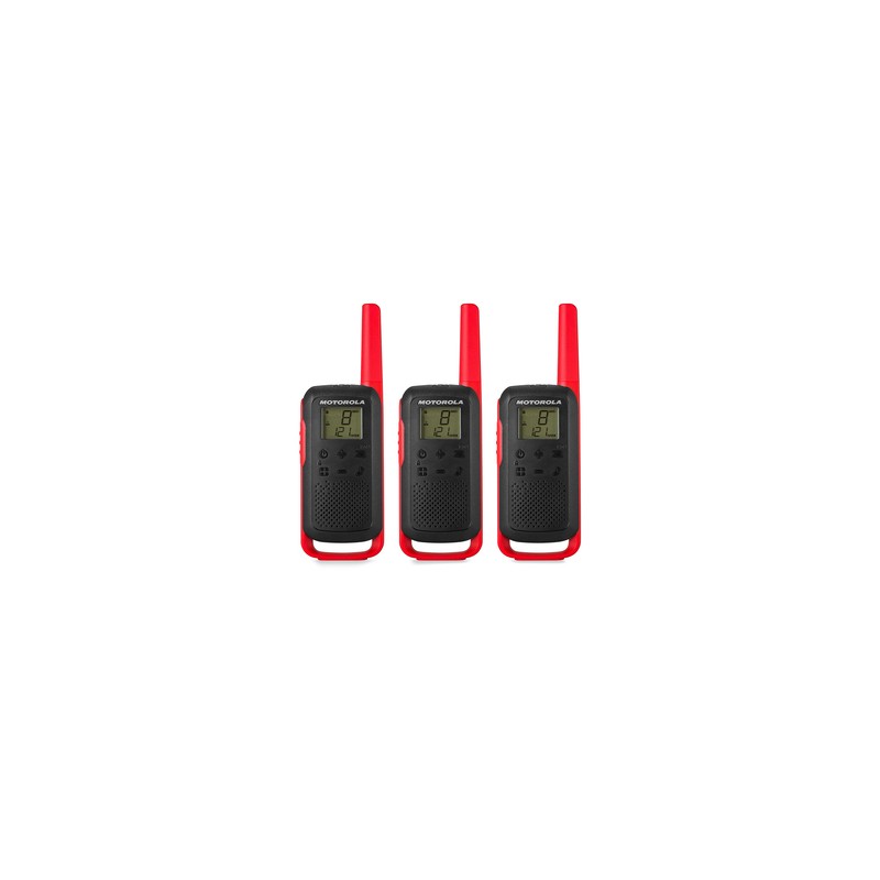 Radio de dos Vías Motorola Talkabout T210TP / 20 millas / 22 canales / Negro con rojo / 3 piezas