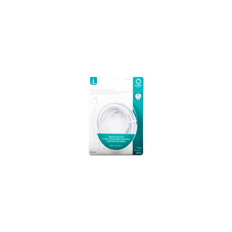 Cable Telefónico Power Gear Ultrafino / 15.24 m / Blanco
