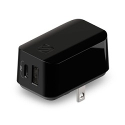 Cargador de Pared Retráctil para Celular Scosche HPDCA32 SP / Negro / Tipo C / USB