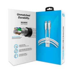 Cable USB C a USB C Naztech / 1.8 m / Blanco